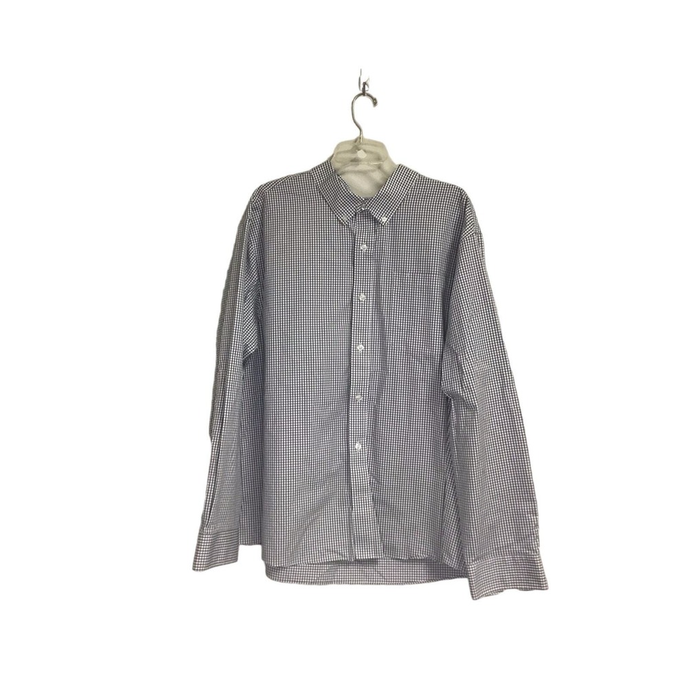 Duluth Trading Co. Blue and White Button-down Relaxed Fit Shirt Size 2XL‎